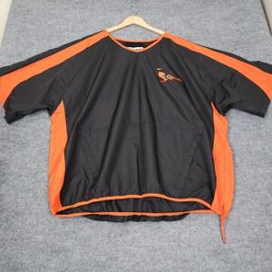 Vintage Baltimore Orioles Majestic Mens Pullover Windbreaker Black Orange XXL